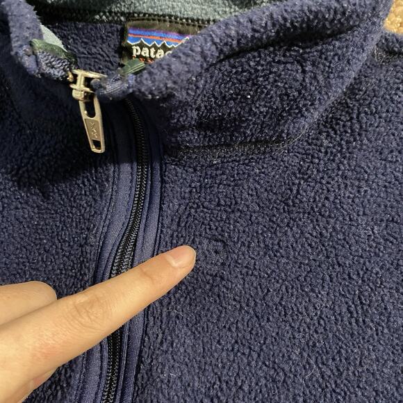 Vintage Patagonia Synchilla Vest Blue Full Zip Made in USA Size Large Gorpcore - Picture 4 of 7